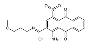 1-amino-9,10-dihydro-N-(3-methoxypropyl)-4-nitro-9,10-dioxoanthracene-2-carboxamide结构式