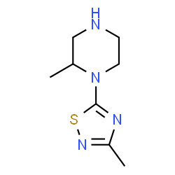 3-甲基-5-(2-甲基哌嗪-1-基)-1,2,4-噻二唑结构式