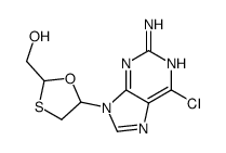2-amino-6-chloro-9-(2-(hydroxymethyl)-1,3-oxathiolan-5-yl)purine Structure