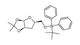 5-O-(tert-butyldiphenylsilyl)-3-deoxy-1,2-O-isopropylidene-β-L-treopentofuranose结构式