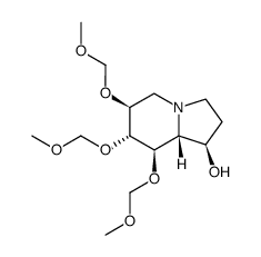 1-Indolizinol, octahydro-6,7,8-tris(methoxymethoxy)-, 1R-(1.alpha.,6.alpha.,7.beta.,8.alpha.,8a.alpha.)-结构式