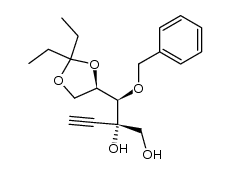 (S)-2-((R)-(benzyloxy)((R)-2,2-diethyl-1,3-dioxolan-4-yl)methyl)but-3-yne-1,2-diol结构式