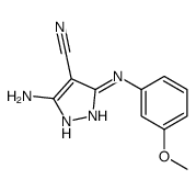 5-amino-3-(3-methoxyanilino)-1H-pyrazole-4-carbonitrile结构式