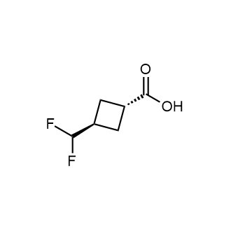 (1R,3r)-3-(difluoromethyl)cyclobutane-1-carboxylic acid structure