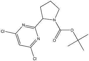 tert-butyl 2-(4,6-dichloropyrimidin-2-yl)pyrrolidine-1-carboxylate结构式