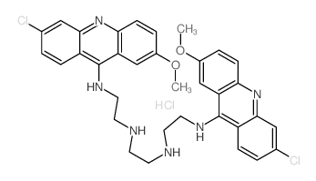 N,N-bis[2-[(6-chloro-2-methoxy-acridin-9-yl)amino]ethyl]ethane-1,2-diamine structure
