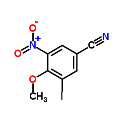 3-Iodo-4-methoxy-5-nitrobenzonitrile结构式