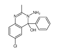 3-amino-6-chloro-2-methyl-4-phenylquinazolin-4-ol Structure