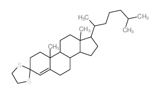 10,13-dimethyl-17-(6-methylheptan-2-yl)spiro[1,2,6,7,8,9,11,12,14,15,16,17-dodecahydrocyclopenta[a]phenanthrene-3,2'-1,3-dithiolane]结构式