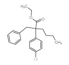 Benzenepropanoic acid, a-butyl-a-(4-chlorophenyl)-, ethyl ester结构式