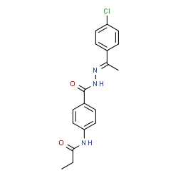 N-[4-({2-[1-(4-chlorophenyl)ethylidene]hydrazino}carbonyl)phenyl]propanamide structure