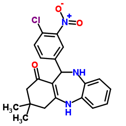 11-(4-Chloro-3-nitrophenyl)-3,3-dimethyl-2,3,4,5,10,11-hexahydro-1H-dibenzo[b,e][1,4]diazepin-1-one结构式