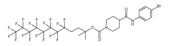 5,5,6,6,7,7,8,8,9,9,10,10,11,11,12,12,12-heptadecafluoro-2-methyldodecan-2-yl 4-((4-bromophenyl)carbamoyl)piperidine-1-carboxylate结构式