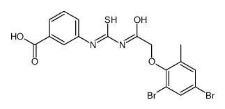 3-[[2-(2,4-dibromo-6-methylphenoxy)acetyl]carbamothioylamino]benzoic acid结构式