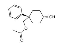 Acetic acid 4-hydroxy-1-phenyl-cyclohexylmethyl ester Structure