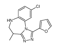 9-Chloro-1-(2-furyl)-5,6-dihydro-4-methyl-4H-[1,2,4]triazolo[4,3-a][1,5]benzodiazepine Structure