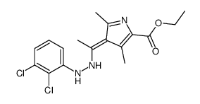 ethyl 4-[1-[2-(2,3-dichlorophenyl)hydrazinyl]ethylidene]-3,5-dimethylpyrrole-2-carboxylate结构式