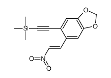 trimethyl-[2-[6-(2-nitroethenyl)-1,3-benzodioxol-5-yl]ethynyl]silane Structure