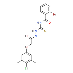 2-bromo-N-({2-[(4-chloro-3,5-dimethylphenoxy)acetyl]hydrazino}carbonothioyl)benzamide结构式