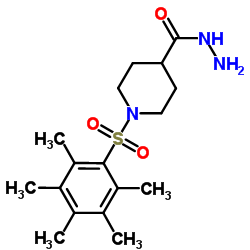 1-[(Pentamethylphenyl)sulfonyl]-4-piperidinecarbohydrazide Structure
