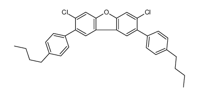 2,8-bis(4-butylphenyl)-3,7-dichlorodibenzofuran结构式