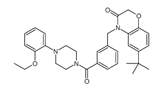 6-tert-butyl-4-[[3-[4-(2-ethoxyphenyl)piperazine-1-carbonyl]phenyl]methyl]-1,4-benzoxazin-3-one Structure