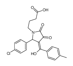 4-[(3E)-2-(4-chlorophenyl)-3-[hydroxy-(4-methylphenyl)methylidene]-4,5-dioxopyrrolidin-1-yl]butanoic acid结构式