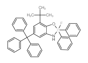 8-fluoro-8,8-diphenyl-2-tert-butyl-4-trityl-9-oxa-7-aza-8$l^C41H37FNOP-phosphabicyclo[4.3.0]nona-1,3,5-triene structure