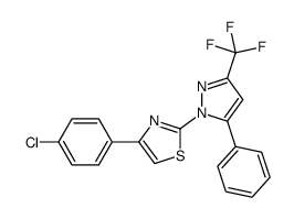 4-(4-chlorophenyl)-2-[5-phenyl-3-(trifluoromethyl)pyrazol-1-yl]-1,3-thiazole Structure