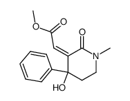 (4-hydroxy-1-methyl-2-oxo-4-phenyl-piperidin-3-ylidene)-acetic acid methyl ester Structure