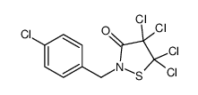 4,4,5,5-tetrachloro-2-[(4-chlorophenyl)methyl]-1,2-thiazolidin-3-one Structure