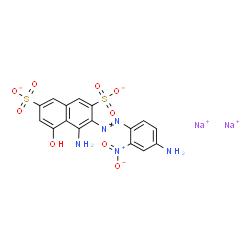 4-Amino-3-[(4-amino-2-nitrophenyl)azo]-5-hydroxy-2,7-naphthalenedisulfonic acid disodium salt结构式