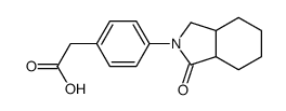 2-[4-(3-oxo-3a,4,5,6,7,7a-hexahydro-1H-isoindol-2-yl)phenyl]acetic acid Structure