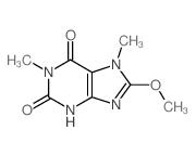 1H-Purine-2,6-dione,3,7-dihydro-8-methoxy-1,7-dimethyl- Structure