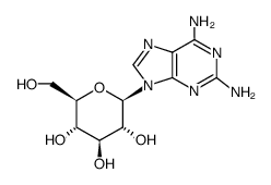 (1R)-1-(2,6-diamino-purin-9-yl)-1,5-anhydro-D-glucitol结构式
