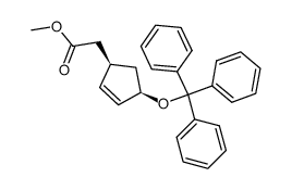 methyl 2-((1R,4R)-4-(trityloxy)cyclopent-2-en-1-yl)acetate结构式