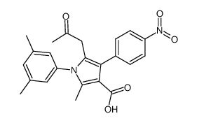 1-(3,5-dimethyl-phenyl)-2-methyl-4-(4-nitro-phenyl)-5-(2-oxo-propyl)-pyrrole-3-carboxylic acid Structure