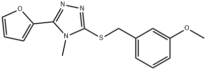 3-(2-furyl)-5-((3-methoxybenzyl)thio)-4-methyl-4h-1,2,4-triazole structure