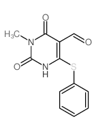 1-methyl-2,6-dioxo-4-phenylsulfanyl-3H-pyrimidine-5-carbaldehyde结构式