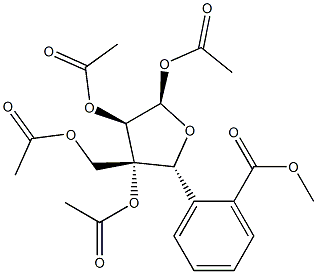 3-C-[(Acetyloxy)methyl]-α-D-xylofuranose 1,2,3-triacetate 5-benzoate结构式