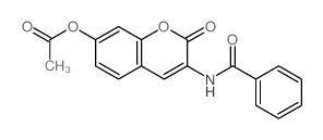 (3-benzamido-2-oxo-chromen-7-yl) acetate结构式