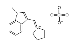 1-(1-Methyl-1H-indol-3-yl)methylenepyrrolidinium perchlorate structure