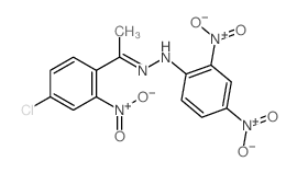 N-[1-(4-chloro-2-nitro-phenyl)ethylideneamino]-2,4-dinitro-aniline structure