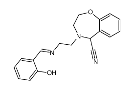 (E)-4-(2-((2-hydroxybenzylidene)amino)ethyl)-2,3,4,5-tetrahydrobenzo[f][1,4]oxazepine-5-carbonitrile结构式