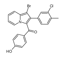 [1-Bromo-2-(3-chloro-4-methyl-phenyl)-indolizin-3-yl]-(4-hydroxy-phenyl)-methanone结构式