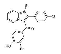 [1-Bromo-2-(4-chloro-phenyl)-indolizin-3-yl]-(3-bromo-4-hydroxy-phenyl)-methanone结构式