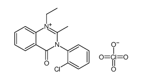 3-(2-chlorophenyl)-1-ethyl-2-methylquinazolin-1-ium-4-one,perchlorate Structure