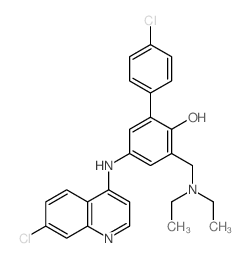 [1,1'-Biphenyl]-2-ol,4'-chloro-5-[(7-chloro-4-quinolinyl)amino]-3-[(diethylamino)methyl]- Structure