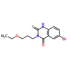 6-bromo-3-(3-ethoxypropyl)-2-mercaptoquinazolin-4(3H)-one structure