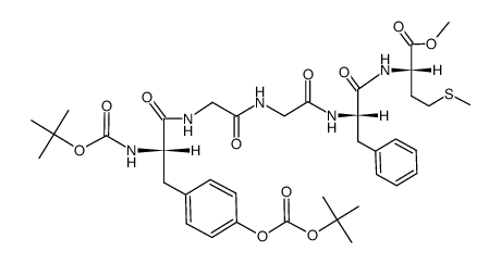 methyl ester of N,O-di-t-butyloxycarbonyl-L-tyrosylglycylglycyl-L-phenylalanyl-L-methionine结构式